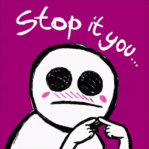 a purple background with a drawing of a person and the words " stop it you "