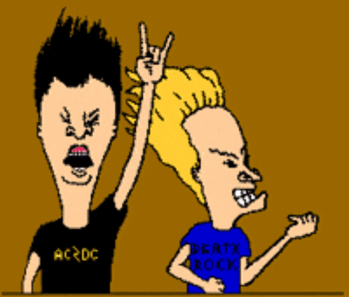 a cartoon of beavis and butthead with the words awesome