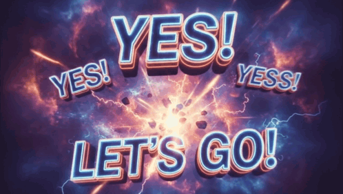 a neon sign that says yes let 's go on a purple background