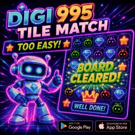 an advertisement for the digi 995 tile match game