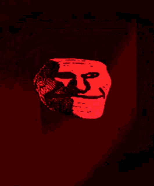 a drawing of a troll face with a big smile