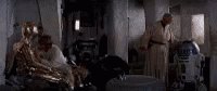 a scene from star wars with the words let 's see how your trip to the dagobah system went .