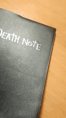 a close up of a death note book
