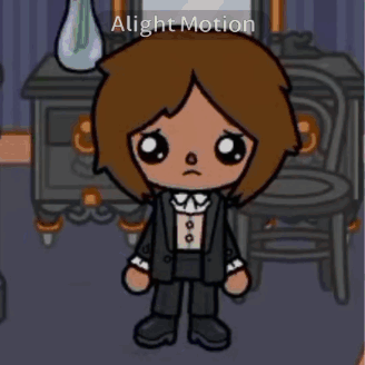 a cartoon of a boy in a tuxedo with the words alight motion below him