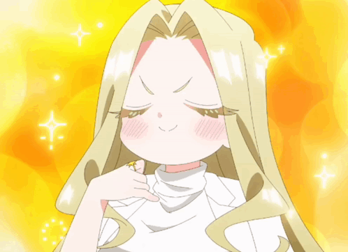 a girl with long blonde hair is making a funny face with her mouth open