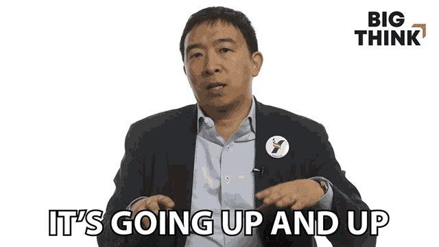 a man says it 's going up and up