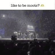 a group of people standing on a stage with the words like to be moots written on the bottom