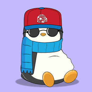 A bundled-up penguin sits with a rumbling hungry tummy.
