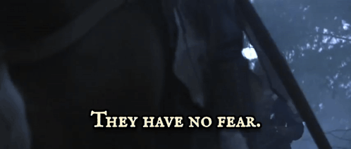 they have no fear is written on a dark background