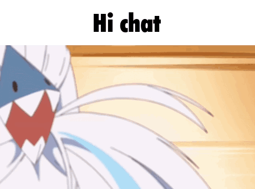 a picture of an anime girl with the words hi chat written above her