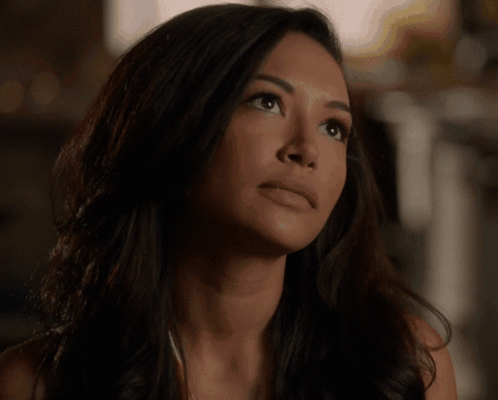 Santana Lopez looks upward with an exasperated eye roll.