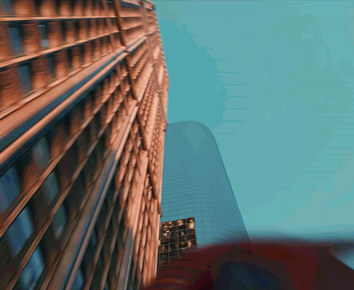 a blurry picture of a building with the number 5 on it