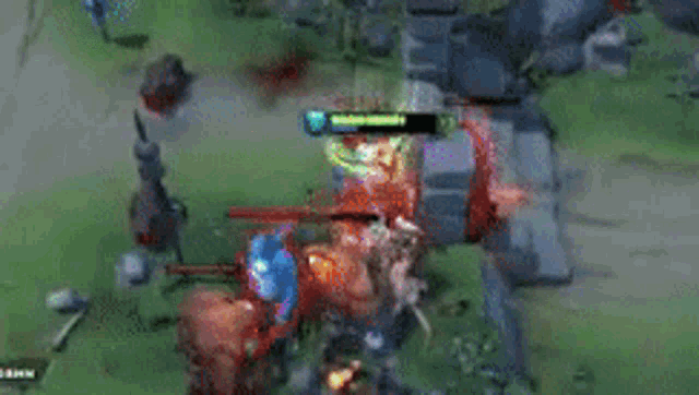 a blurred image of a video game with a player 's name visible
