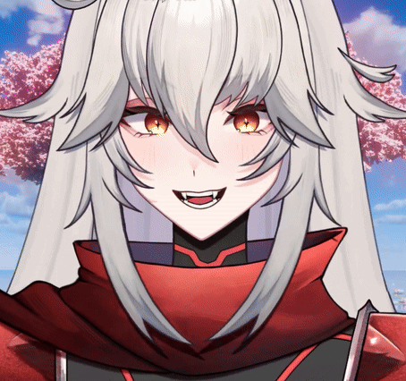 a close up of a anime character with long white hair