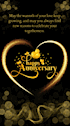 a greeting card with a heart and the words happy anniversary