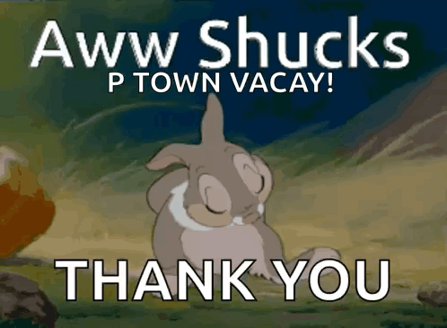 a picture of a bunny that says thank you