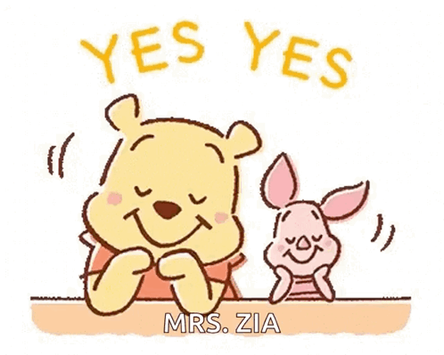 Winnie the Pooh and Piglet cheer with “YES YES.”