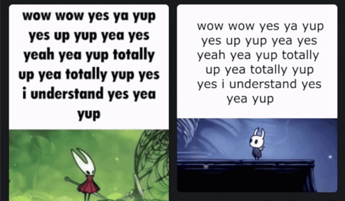 a screenshot of a video game that says wow wow yes ya yup yes up yup yea yes