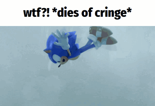 a picture of a cartoon character with the words " dies of cringe " above it