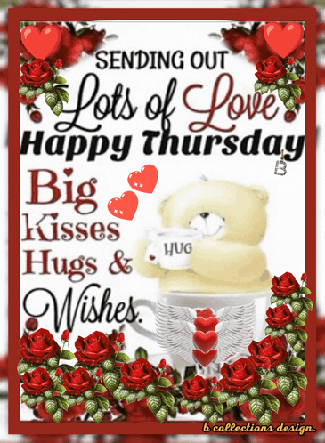 a card that says sending out lots of love happy thursday