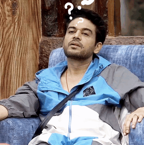a man with a question mark on his head