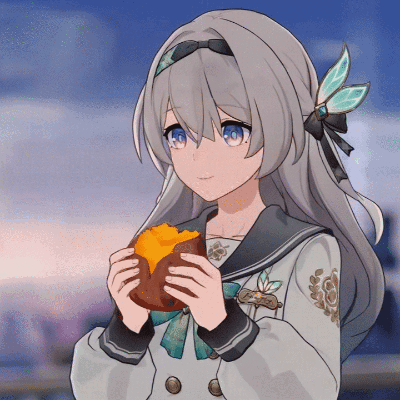 a girl with a bow in her hair is holding a piece of food in her hands