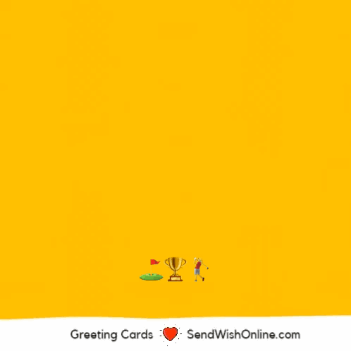 congratulations greeting card with gold lettering and a trophy