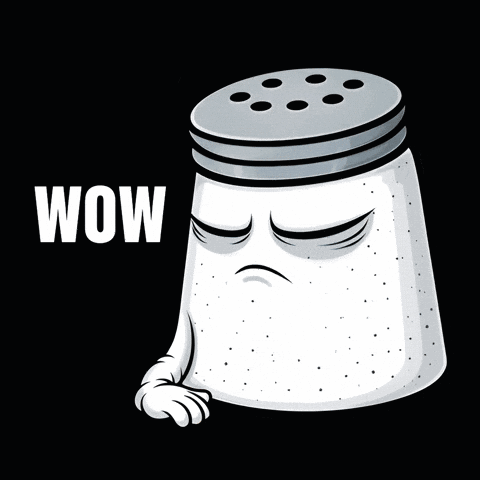 a cartoon salt shaker with a surprised look on his face and the word wow below it