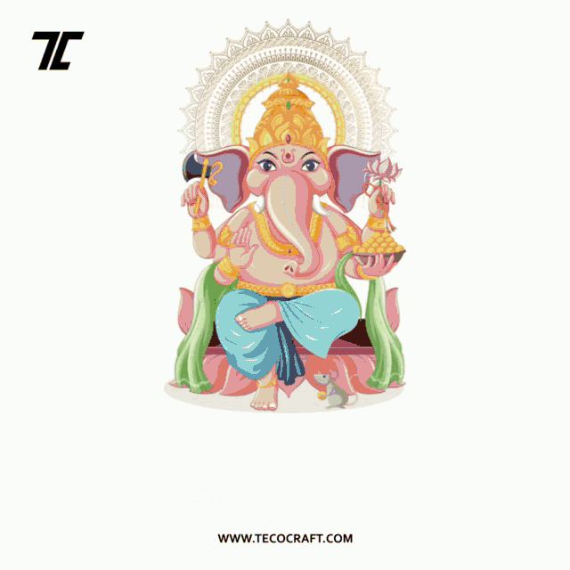 a greeting card for ganesh chaturthi with an elephant on it