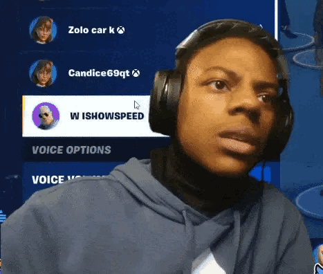A streamer looks sideways with a doubtful, tired expression.