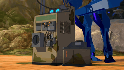 a cartoon illustration of a machine with the number 1 on it