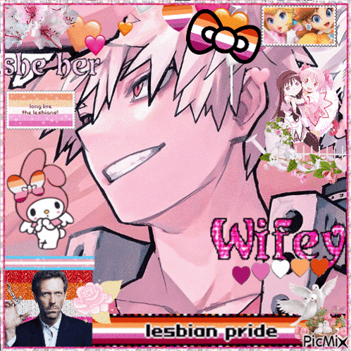 a picture of a man with the word wifey in pink