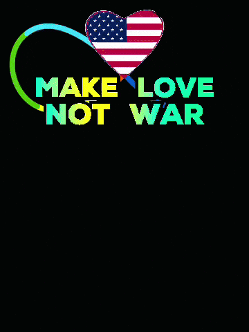 a poster that says " make love not war " and " pride is a movement not just a month "