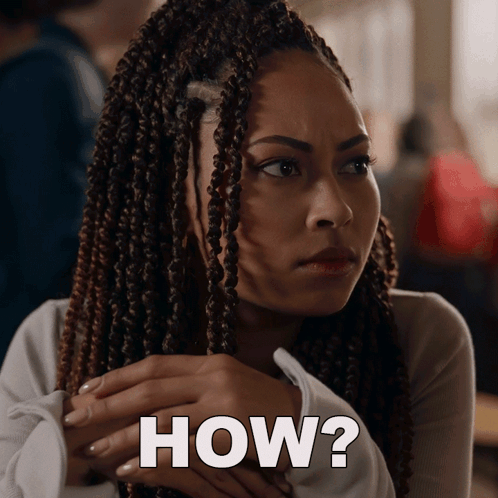 a woman with braids has the word how above her