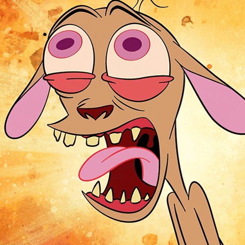 Ren Hoek screams with his mouth wide open.