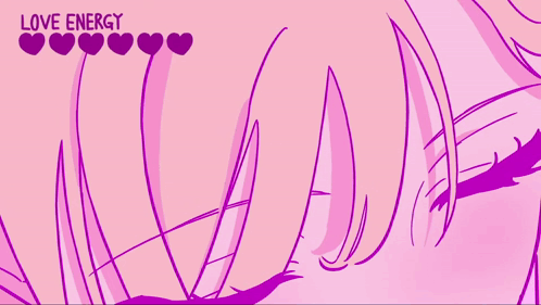 a drawing of a girl with hearts on her eyes and the words love energy above her