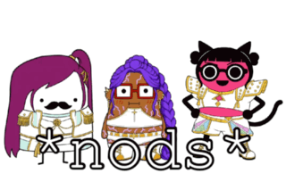 the word nods is on the white background