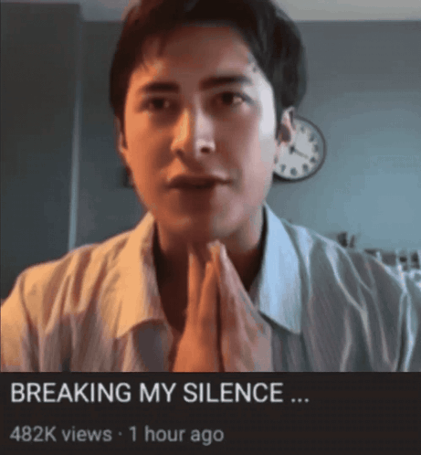 a picture of a man with his hands folded and the words breaking my silence