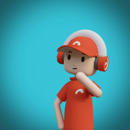 a cartoon character wearing headphones holds up a light bulb above his head