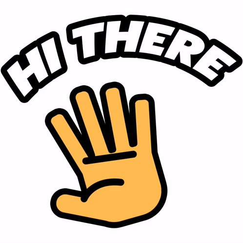 A waving yellow hand icon says “HI THERE.”