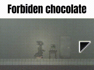 a forbidden chocolate sign is displayed on a gray background .