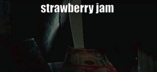 a clown is holding a bunch of money and the words strawberry jam are on the bottom