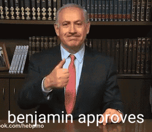 a man in a suit and tie giving a thumbs up with the words benjamin approves written below him