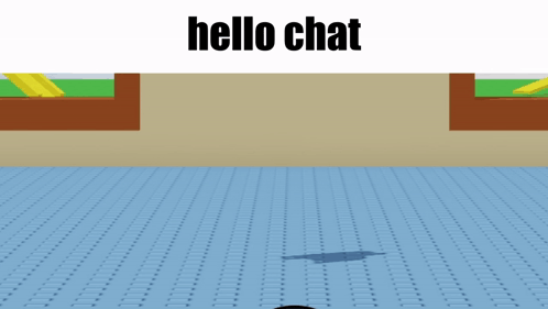 a computer generated image of a room with the words hello chat on top