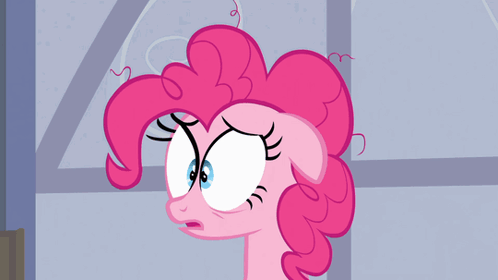 pinkie pie from my little pony is making a funny face