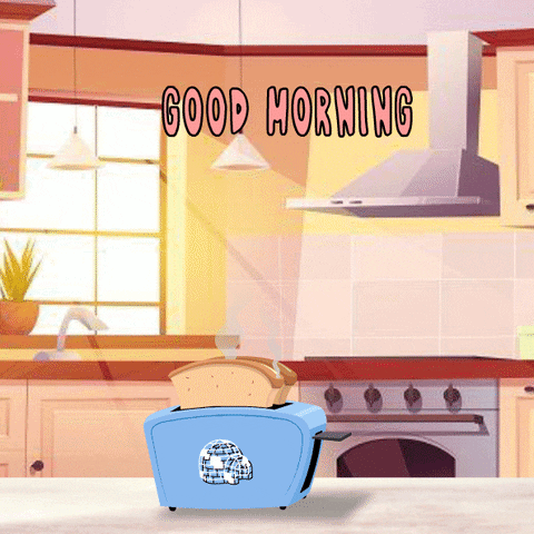 A cartoon kitchen scene features “GOOD MORNING” lettering.
