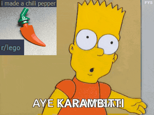 bart simpson says aye karambitti next to a picture of a pepper