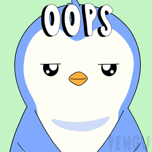 A blue penguin face is topped by large “OOPS” lettering.