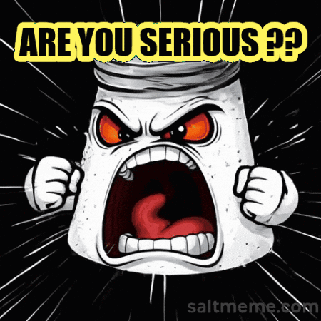 A furious paper-like character screams under the text “ARE YOU SERIOUS??”