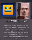 a poster that says did you know geometry dash